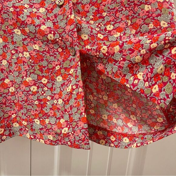 Vintage Floral Button-Up Blouse Red - Picture 6 of 10